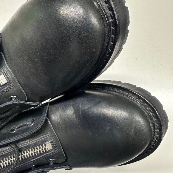Rag & Bone Cannon Black Leather Combat Boots Womens Size 38.5 - Picture 9 of 16